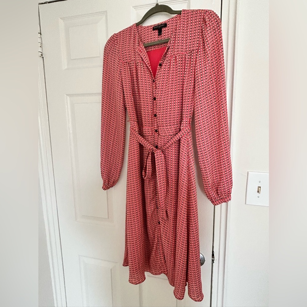 Pink, Orange Patterned Button Down Dress - image 3